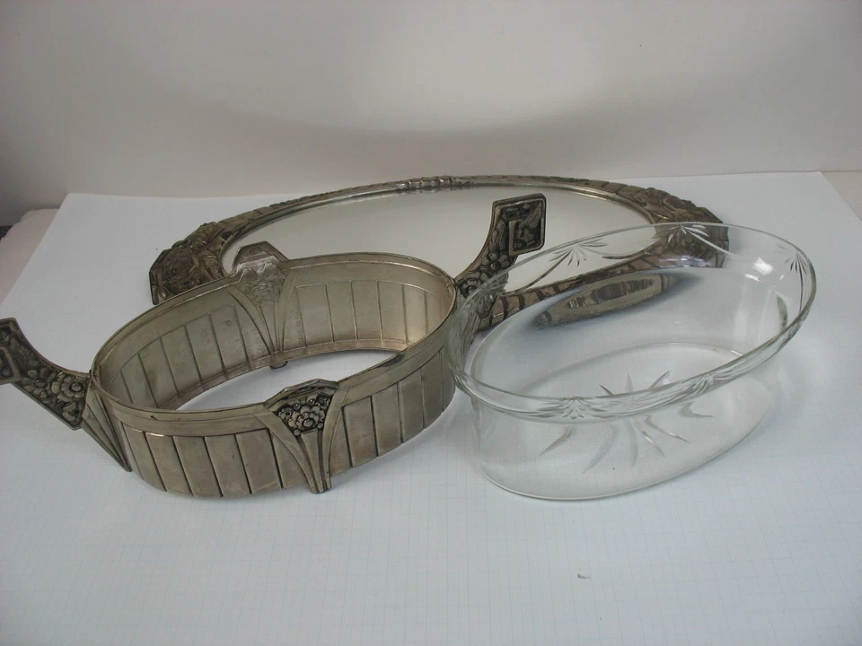 Centre de Table ART DECO PLATEAU & VASQUE ORFEVRERIE DILECTA Made in France - Photo 3/4