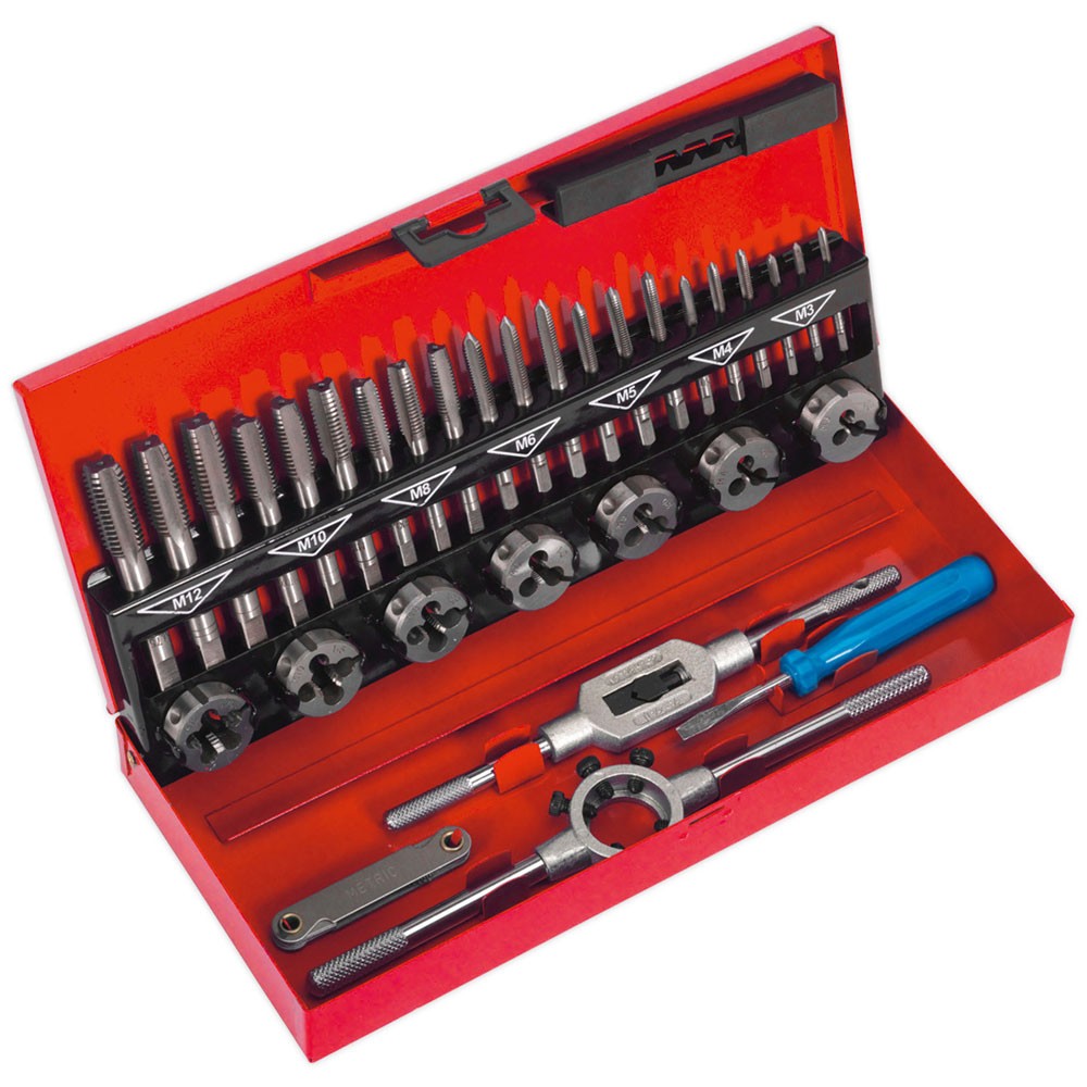 Sealey Tap & Die Set 32pc Split Dies - Metric