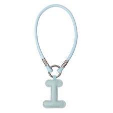 Initial Letter Keychain Cute Leather Keychains with Letter I for Bag Light Blue