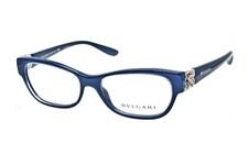 Bvlgari 4124-B 5390 Crystal Flower Top Clear on Blue 52/16/140 Italy Eyeglasses