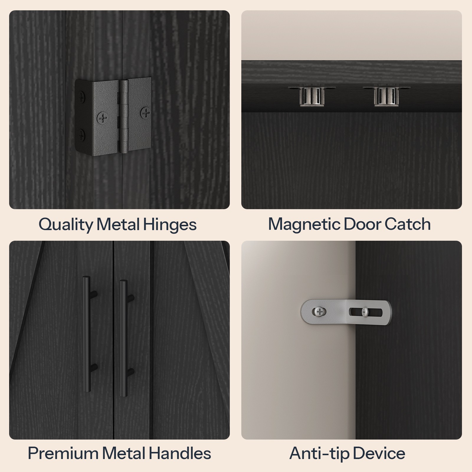 HOOBRO Farmhouse Kitchen Pantry Cabinet 69.7” Storage Cabinet Pantry Cabinet