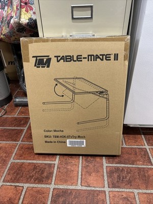 Table Mate II Folding TV Snack Tray Table Portable Laptop Stand Adjustable Cup