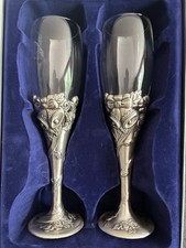 "Campana de boda Royal Limited vintage flautas de champán de 9,5"" de alto, caja original"
