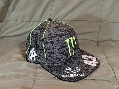 Vintage Monster Energy DC Subaru Rally Team Car USA #43 Fitted Flex Hat Cap S/M