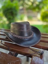 Leather Cowboy for Hat Men  Women Western Hat Braided Band Wide Brim