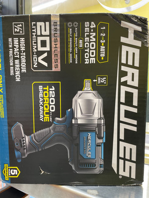 HERCULES 20V Brushless 1/2'' Impact Wrench 1200 FT LBS HCB86B2  Tool Only
