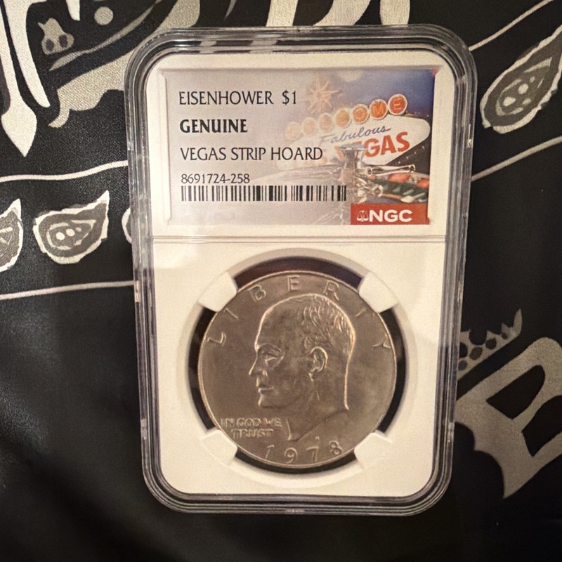 1978-D Eisenhower $1 Denver NGC Genuine Vegas Strip Hoard Cert 8691724-258