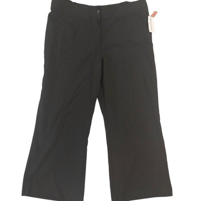 Aparenza Dress Pants Women 3X Black Stretch Elastic Back Straight Leg NWT