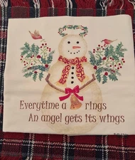Alice's Cottage Christmas Flour Sack Towel Every time a Bell Rings an Angel Gets