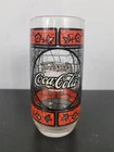Vintage Coca-Cola Glasses Tiffany Style Stained Glass Piece Set Red black