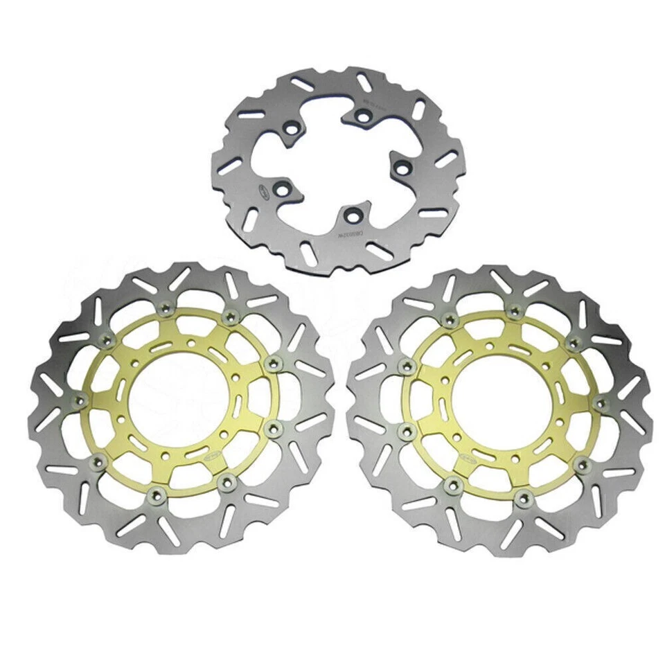 Front Rear Brake Disc Rotors Fit Suzuki GSXR600 GSXR750 GSXR1000 2008-2012 Gold - Imagem 2 de 4