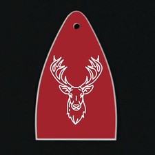 GUITAR TRUSS ROD COVER Engraved Etched - Paul Reed Smith PRS USA - DEER Buck RED