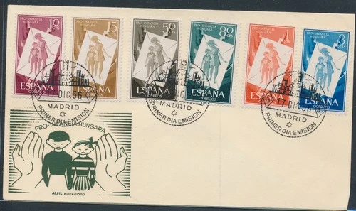 LS75732 Spain 1956 child welfare FDC used