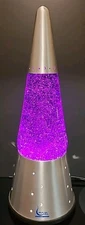 Vintage Lava Lite Motion Glitter Lamp Starlight Base Purple Wizard Star Moon 16"