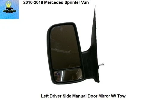 0008105719 10 to 18 Mercedes Sprinter Van Left Manual Door Mirror W/ Tow