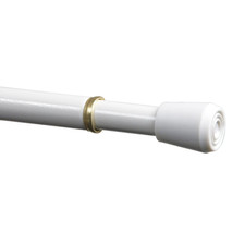 Mainstays Adjustable Spring Tension Curtain Rod 28-48 in White 7/16 Steel