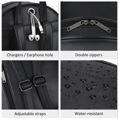 9464 Backpack Purse Water Resistant PU Leather Backpack Fashion Rucksack Amazon.com: ECOSUSI Women Backpack Purse Water Resistant PU  main image 4
