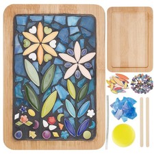 DIY Mosaic Craft Kit Mixed Color Tree Leaves Ceramic Mosaic Tiles Mosaic Coas...