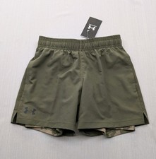 New Under Armour 2 In 1 Tech Boys Shorts Size Youth Small Camo Lined