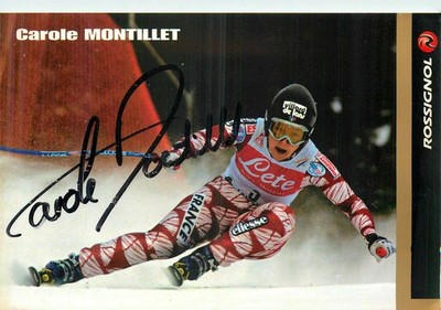 Autogramm Carole Montillet - Ski Alpin Frankreich - Autogrammkarte handsigniert