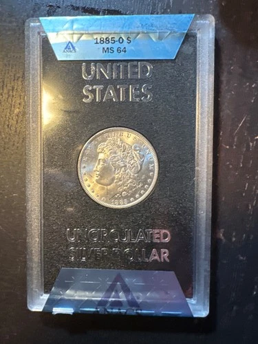 1885o Morgan dollar gsa hard pack anacs graded ms64. Blast white.