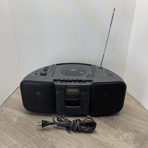 Vintage Sony Boombox CFD-30 CD/AM/FM With Power Adapt Works Cassette Doesn’t Wrk
