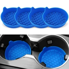 Universal Silicone Car Cup Holder Inserts - Non-Slip Coasters 4 Pack