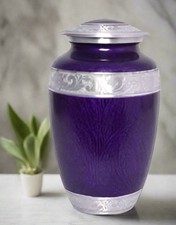 purple Cremation Urn for Human Ashes - Adult Memorial Funeral Urn