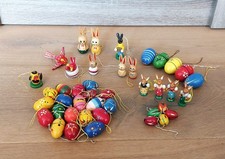 42 große Holz Anhänger teils Erzgebirge Osterdeko für den Osterstrauß Ostern