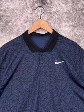 Nike Dri Fit Tour Polo Shirt XL Mens Blue Golf Tee Print
