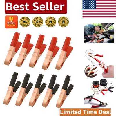 Heavy-Duty Multicolor Alligator Clips - 10 Pack for Easy Electrical Connections