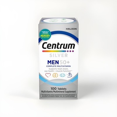 Centrum Silver Men 50+ 100 Tablets Energy Heart Eye Health