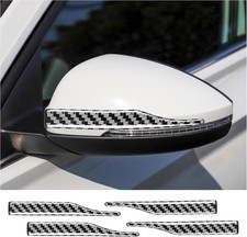 4PCS Rear View Mirror Anti-Collision Strip, Glossy Carbon Fiber Stickers and Dec