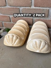 2-pack lot VINTAGE 1970's Taco Holder Stand 4-Slot Shell Design Ceramic 9&rdquo;x4&rdquo;x3&rdquo;