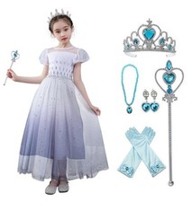 HAWEE Princess Elsa Dress Queen Halloween Costume Cosplay Elsa Dress Up.