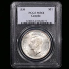 1939 $1 PCGS MS64 Canada Silver Dollar Beautiful Blast White Frosty Lustrous