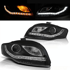 Halogen Scheinwerfer Set für Audi A4 B7 2004–2008 Schwarz LED Standlicht Blinker