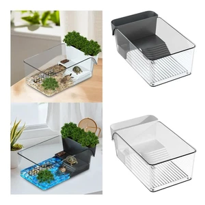 Small Turtle Tank Terrapin Breeding Box Home Use Landscaping with Basking