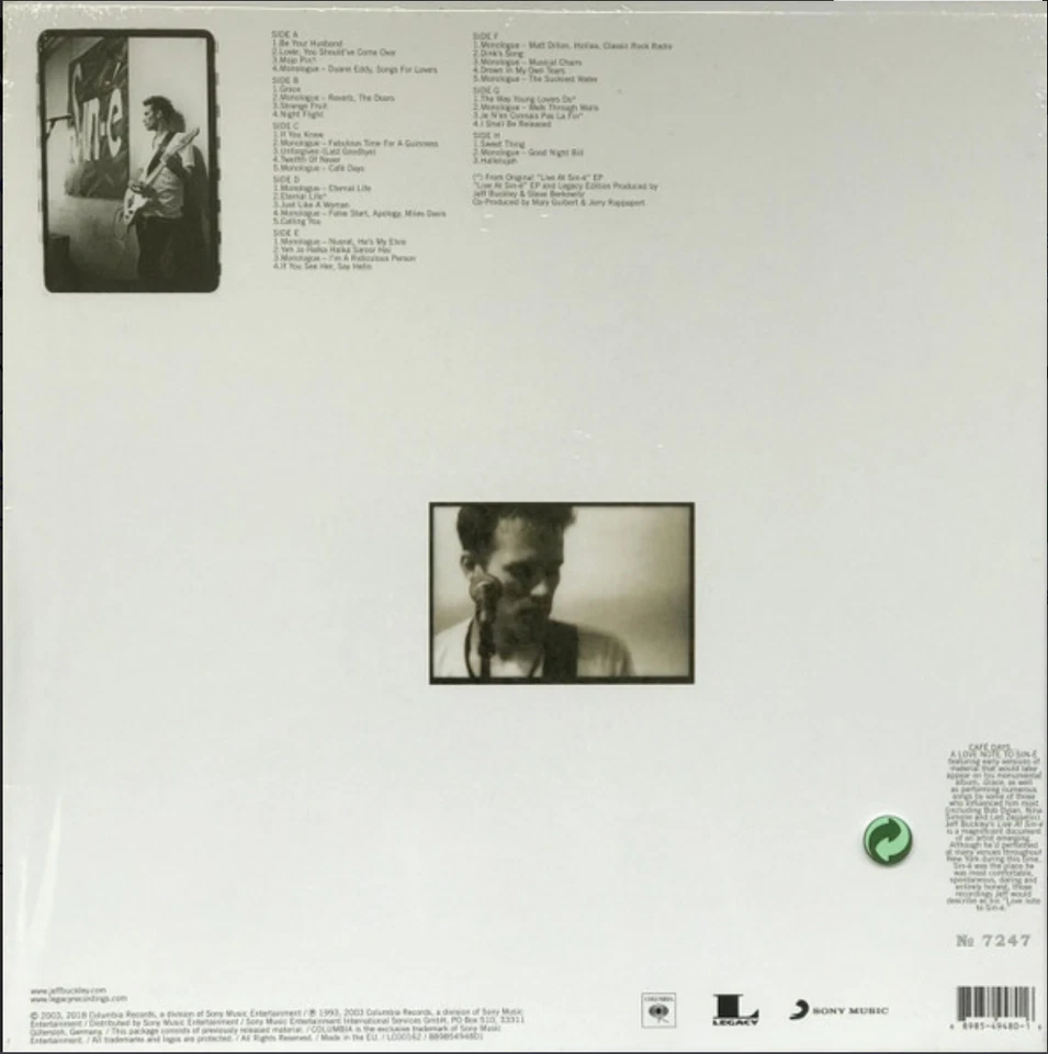 Jeff Buckley - Live At Sin-é (2018) Columbia 4xLP vinyl deluxe edition NEW - Image 2 of 2