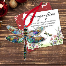 Christmas Dragonfly Gifts for Women - Acrylic Christmas Ornaments 2025 for Tr...