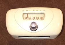 Vintage Lot 2 Holland Wall Thermostats Cream Color Mod Century- Untested
