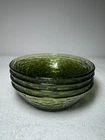 Vintage Anchor Hocking Soreno Avocado Green Salad Cereal Soup Bowls Set of 4
