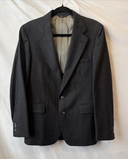 VTG Cricketeer Harris Men's 40S Tweed Wool Blazer Pinstripe Suit Jacket Ivy Trad