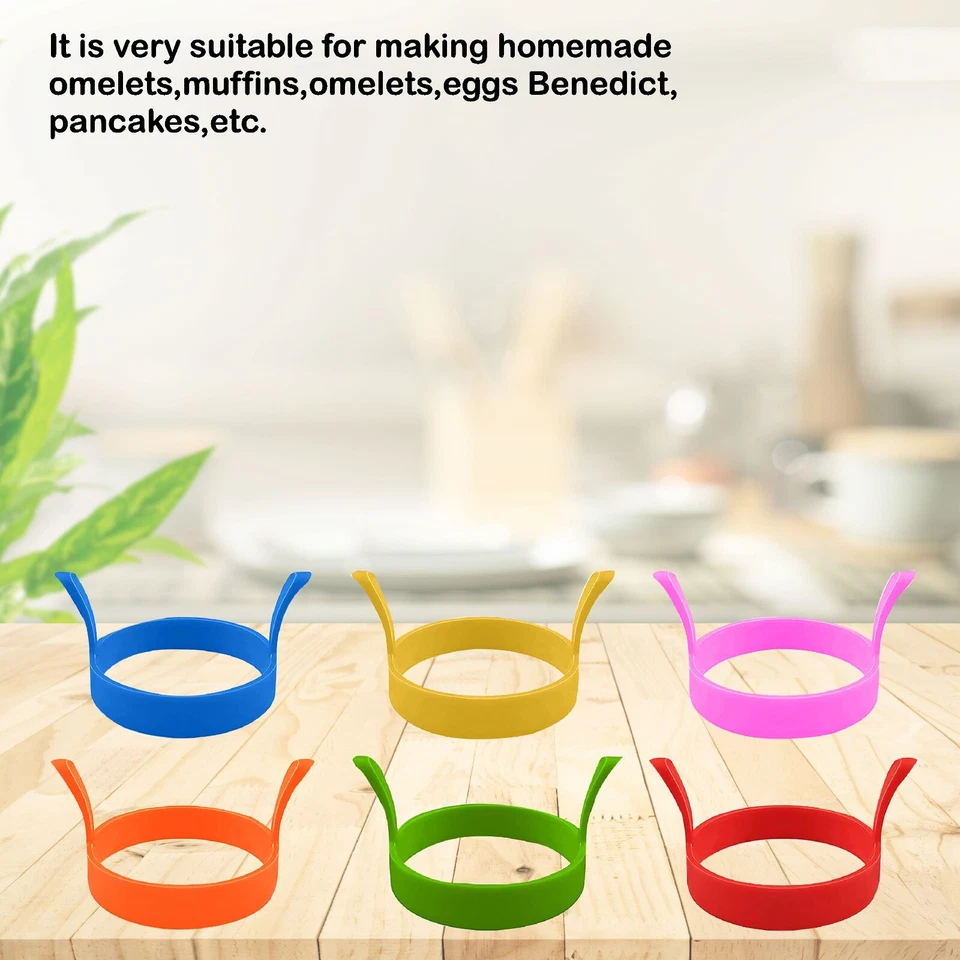 4Pcs SILICONE EGG FRYING RING FRY FRIED POACHER MOULD PERFECT FOR PANCAKES EGG - Image 3 of 3
