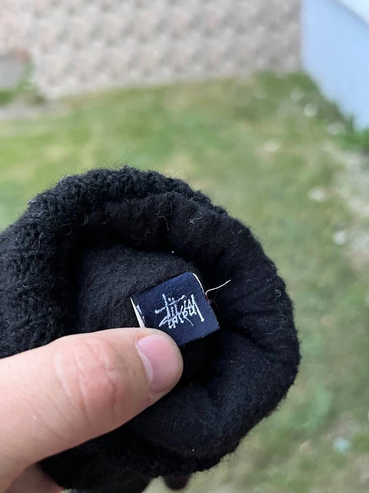 Guantes Stussy vintage años 90 equipo de trabajo de skate negro Foto 4 de 4