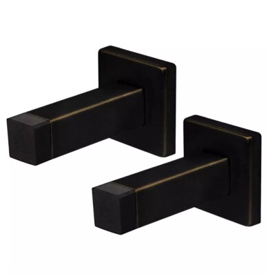 Nuk3y Modern Square Wall Door Stop - 2 Pack - Oiled Rubbed Bronze