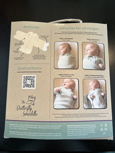 NIB Butterfly Swaddle Butterfly 2-in-1 Swaddle Transitional Sleep Sack -Pink SM - Bild 2 von 4