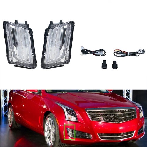 Front LED Bumper Headlights Fog Lights Lamp Pair For Cadillac ATS 2013-2016 - Picture 8 of 8