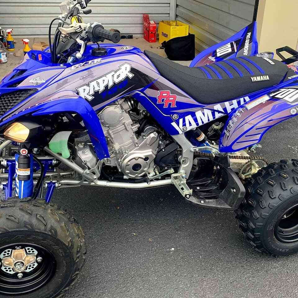 Kit Décalcomanies Yamaha Raptor 700/700R 2013-2024, Rouge, Stickers Personnalisables - Neuf