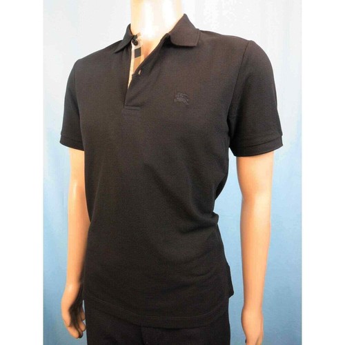 NWT BURBERRY OXFORD BLACK COTTON CHECK LOGO SHORT SLEEVE POLO SHIRT S - Picture 9 of 12